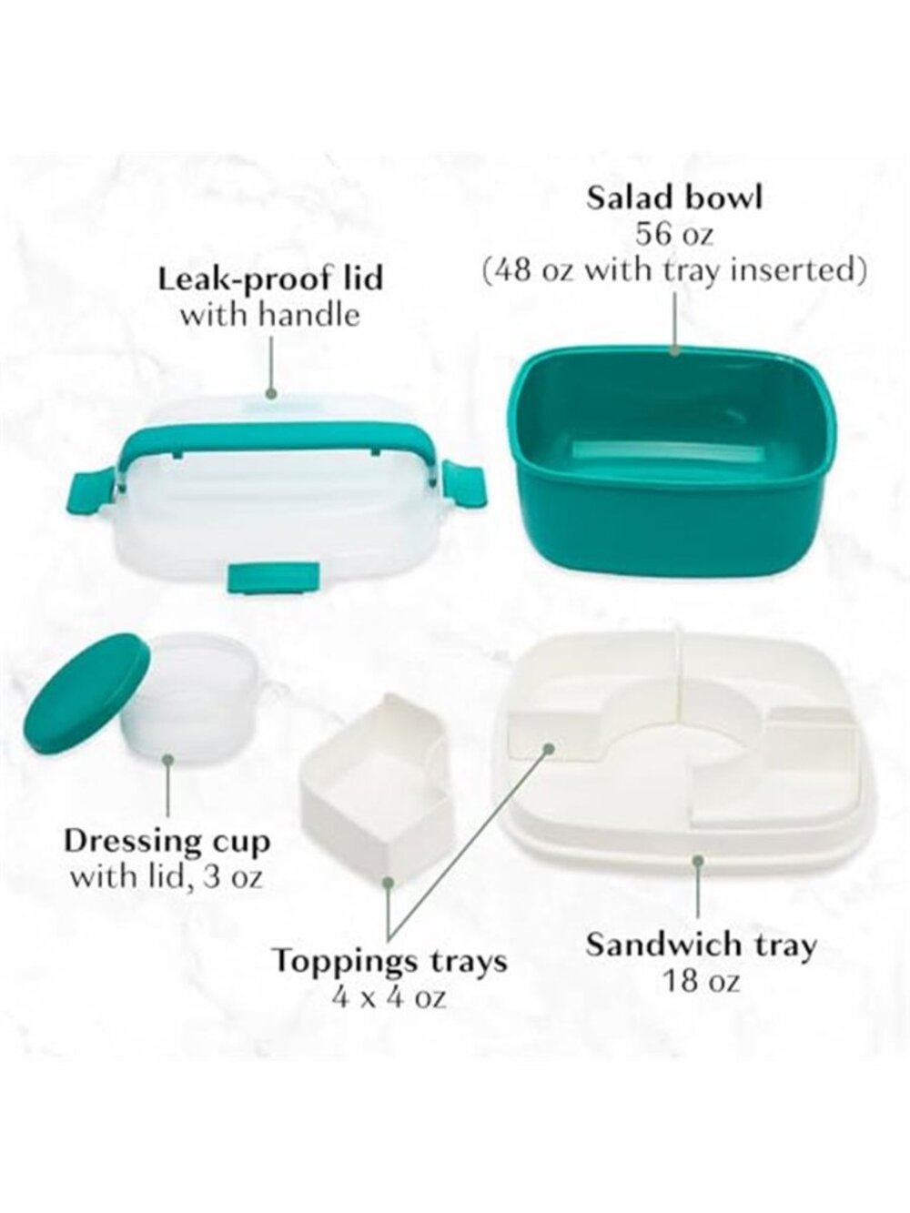 Stackable LunchBox Container,BentoStyle Food Storage with Removeable Compartment - Picture 4 of 7